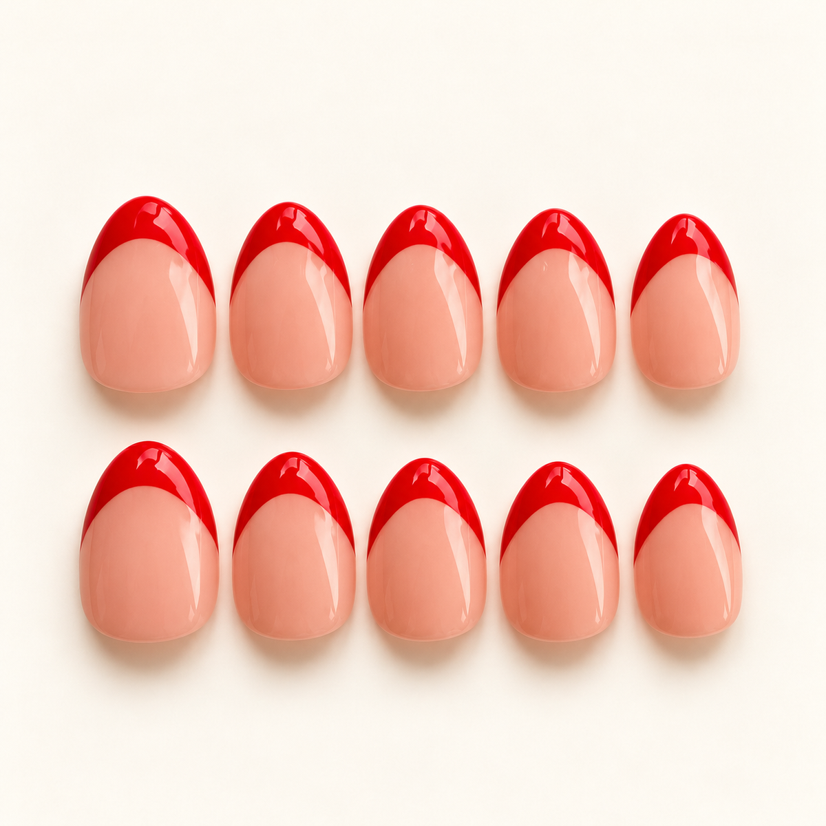 Cherry Line — digitally styled studio packshot based on Scarlett’s nail design, showing the sample shape.