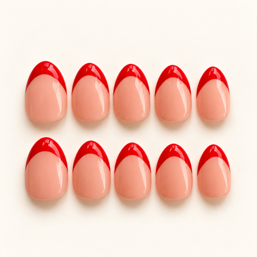 Cherry Line — digitally styled studio packshot based on Scarlett’s nail design, showing the sample shape.